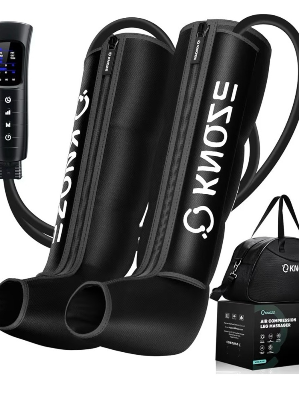KNQZE Black Air Compression Leg Massager with Remote